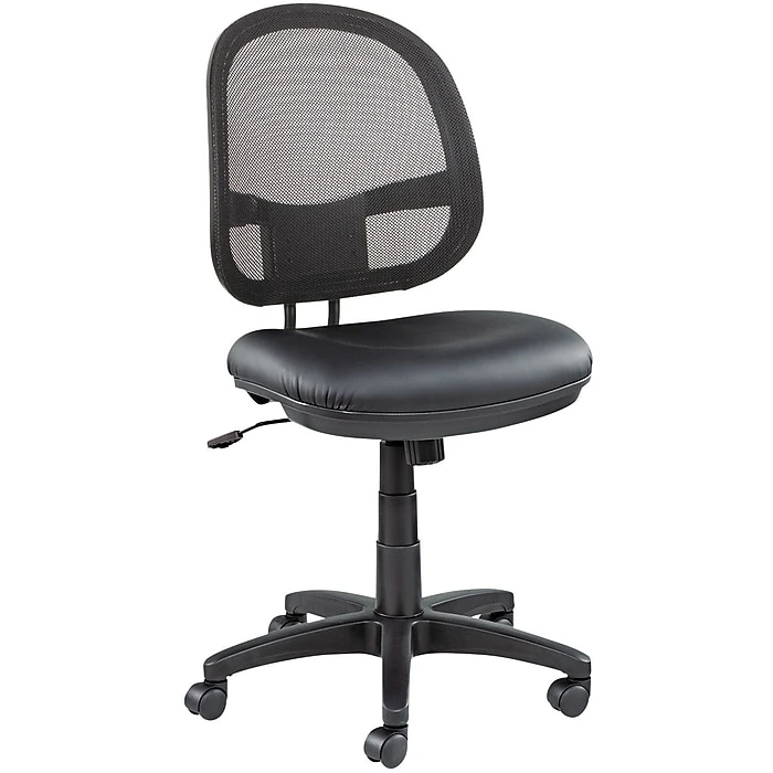 Alera® Interval Series Swivel/Tilt Mesh Chair, Black Leather (ALEIN4815) 4 Alera® Interval Series Swivel/Tilt Mesh Chair, Black Leather (ALEIN4815) - Image 2