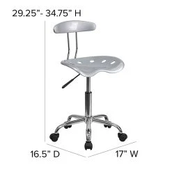 Flash Furniture Chrome Low Back Computer Task Chair With Tractor Seat, Vibrant Silver 16 Flash Furniture Chrome Low Back Computer Task Chair With Tractor Seat, Vibrant Silver -Cheap The Flex Chair Store unnamed file 570
