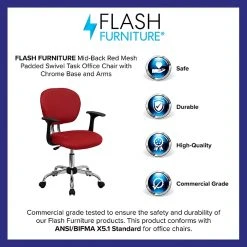 Flash Furniture Mesh Task Chairs With Arms And Chrome Base (H2376FREDARMS) -Cheap The Flex Chair Store unnamed file 5701
