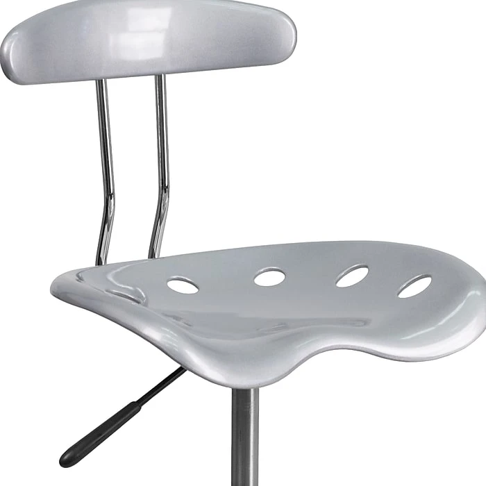 Flash Furniture Chrome Low Back Computer Task Chair With Tractor Seat, Vibrant Silver 10 Flash Furniture Chrome Low Back Computer Task Chair With Tractor Seat, Vibrant Silver - Image 8