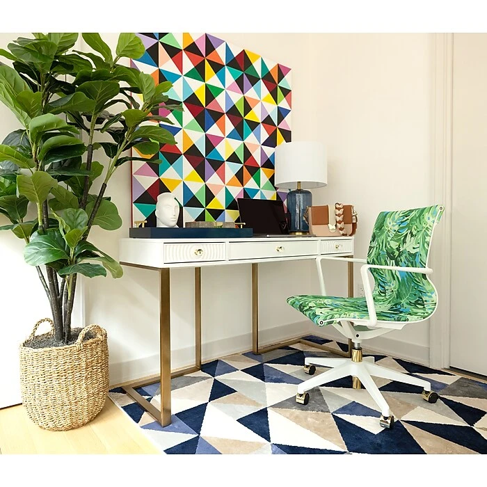 The Raynor Group Elizabeth Sutton Wynwood Fabric Swivel Task Chair, Pura Vida White Gold (K-ESWY-WHT-VIDA-GLD) 7 The Raynor Group Elizabeth Sutton Wynwood Fabric Swivel Task Chair, Pura Vida White Gold (K-ESWY-WHT-VIDA-GLD) - Image 5