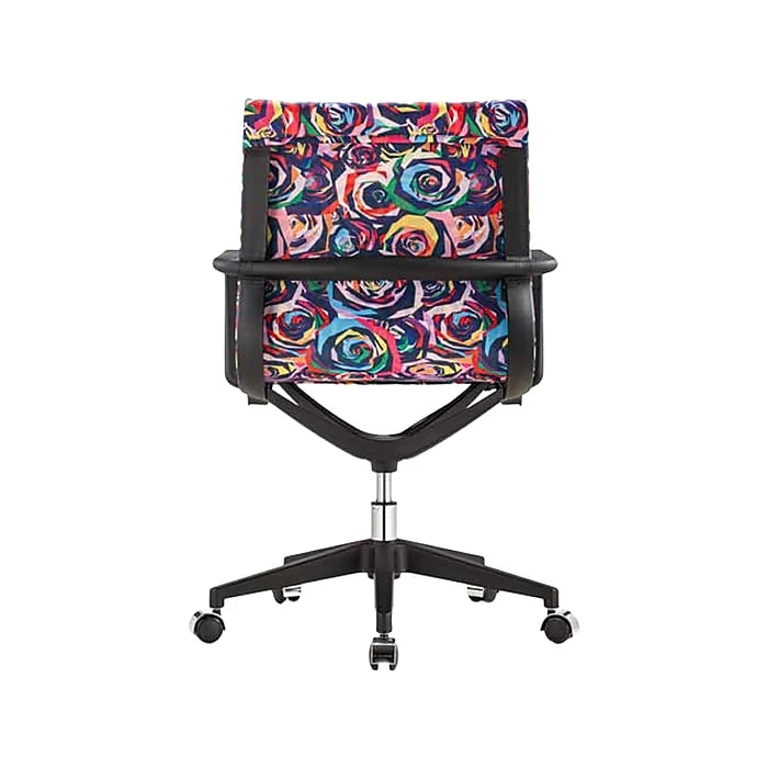 The Raynor Group Elizabeth Sutton Wynwood Fabric Swivel Task Chair, Multi Rose Black Silver (K-ESWY-BLK-ROSE-SIL) 6 The Raynor Group Elizabeth Sutton Wynwood Fabric Swivel Task Chair, Multi Rose Black Silver (K-ESWY-BLK-ROSE-SIL) - Image 4
