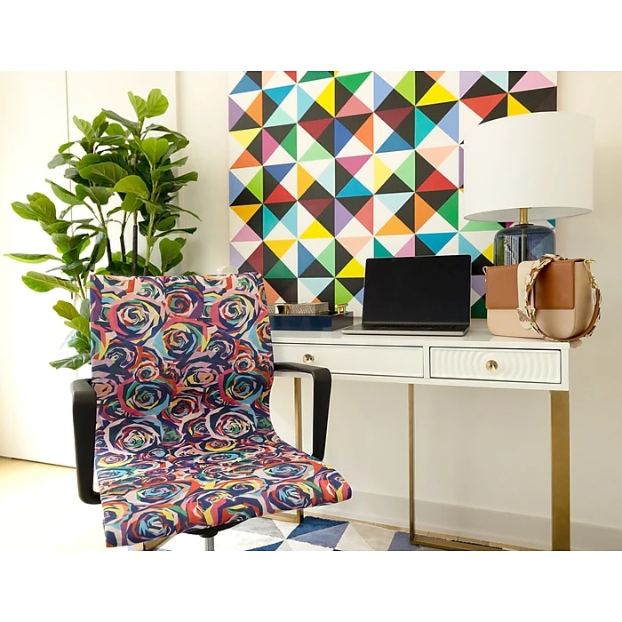 The Raynor Group Elizabeth Sutton Wynwood Fabric Swivel Task Chair, Multi Rose Black Silver (K-ESWY-BLK-ROSE-SIL) 9 The Raynor Group Elizabeth Sutton Wynwood Fabric Swivel Task Chair, Multi Rose Black Silver (K-ESWY-BLK-ROSE-SIL) - Image 7