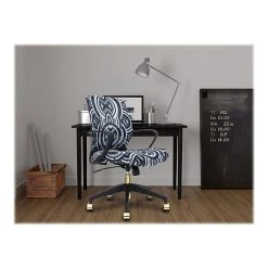 The Raynor Group Elizabeth Sutton Gramercy Fabric Swivel Task Chair, Black Grayscale Echo Gold (K-ESGR-BLK-ECHO-GLD) -Cheap The Flex Chair Store unnamed file 5739
