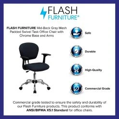 Flash Furniture Mesh Task Chairs With Arms And Chrome Base (H2376FGYARMS) -Cheap The Flex Chair Store unnamed file 5742