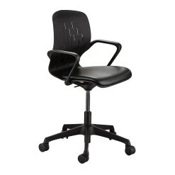 Safco® Shell™ Vinyl Upholstered Desk Chair, Black (7013BL)