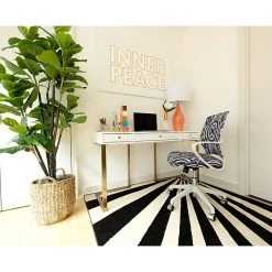 The Raynor Group Elizabeth Sutton Gramercy Fabric Swivel Task Chair, White Grayscale Echo Silver (K-ESGR-WHT-ECHO-SIL) -Cheap The Flex Chair Store unnamed file 5811