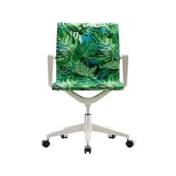 The Raynor Group Elizabeth Sutton Wynwood Fabric Swivel Task Chair, Pura Vida White Silver (K-ESWY-WHT-VIDA-SIL)