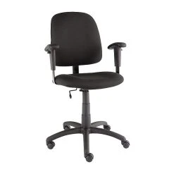 Global Goal Low-Back Armless Task Chair, Black, Seat: 20"W X 17"-18 1/2"D, Back: 18 1/2"W X 20 1/2"-22"H