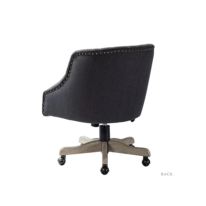 Karat Home Fabric Swivel Task Chair, Charcoal (OFMYN0142-CHRCL) 5 Karat Home Fabric Swivel Task Chair, Charcoal (OFMYN0142-CHRCL) - Image 3