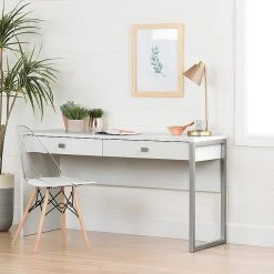 South Shore Annexe Eiffel Style Office Chair, Clear And White, Armless (100275) -Cheap The Flex Chair Store unnamed file 591