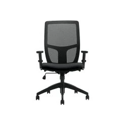 Offices To Go Mesh Back Luxhide Task Chair, Black (OTG3191BL20)