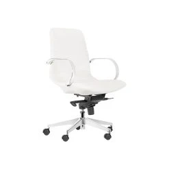 Gry Mattr Capsule Ergonomic Faux Leather Swivel Task Chair, White (GMCC-00852)