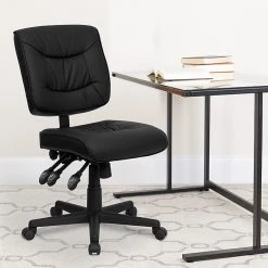 Flash Furniture Mid Back Leather Multi-Functional Task Chair, Black 12 Flash Furniture Mid Back Leather Multi-Functional Task Chair, Black -Cheap The Flex Chair Store unnamed file 5979