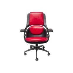 ALL33 BackStrong C1 Ergonomic Vegan Leather Swivel Task Chair, Red/Black (BS-BRE-50507)
