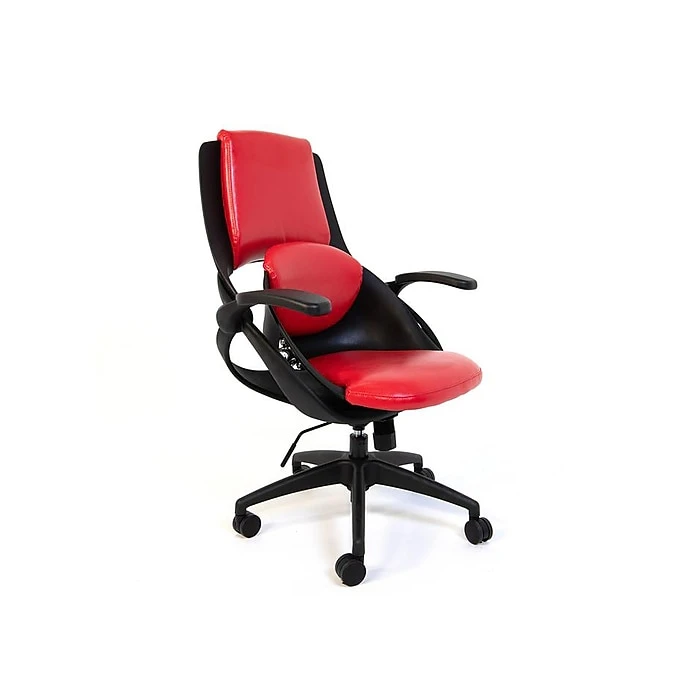 ALL33 BackStrong C1 Ergonomic Vegan Leather Swivel Task Chair, Red/Black (BS-BRE-50507) 4 ALL33 BackStrong C1 Ergonomic Vegan Leather Swivel Task Chair, Red/Black (BS-BRE-50507) - Image 2
