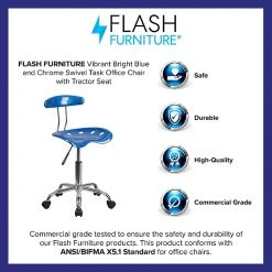 Flash Furniture Chrome Low Back Computer Task Chair With Tractor Seat, Vibrant Bright Blue -Cheap The Flex Chair Store unnamed file 599