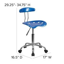 Flash Furniture Chrome Low Back Computer Task Chair With Tractor Seat, Vibrant Bright Blue -Cheap The Flex Chair Store unnamed file 601