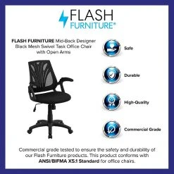 Flash Furniture Mid-Back Mesh Swivel Task Chair With Mesh Padded Seat, Black (GOWY82) -Cheap The Flex Chair Store unnamed file 6031