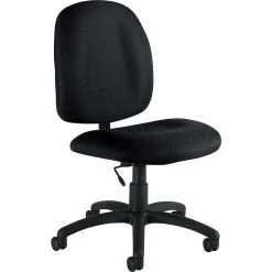 Global Offices To Go® Fabric Armless Task Chair, Black (OTG11650-QL10)