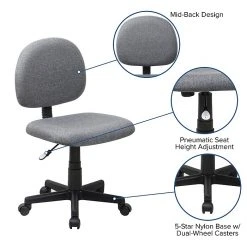 Flash Furniture 31" - 37 1/2" Fabric Ergonomic Task Chairs (BT660GY) 16 Flash Furniture 31" - 37 1/2" Fabric Ergonomic Task Chairs (BT660GY) -Cheap The Flex Chair Store unnamed file 6047