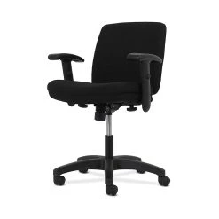 HON Contemporary Low-Back Task Chair, Swivel-Tilt Control, Height-Adjustable Arms, Black Fabric -Cheap The Flex Chair Store unnamed file 6093