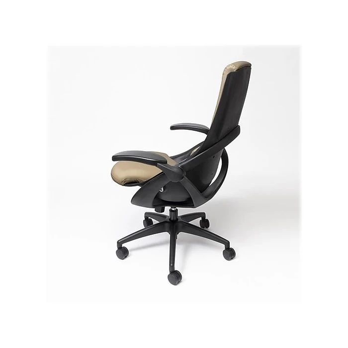 ALL33 BackStrong C1 Ergonomic Vegan Leather Swivel Task Chair, Tan/Black (BS-BTE-50506) 5 ALL33 BackStrong C1 Ergonomic Vegan Leather Swivel Task Chair, Tan/Black (BS-BTE-50506) - Image 3