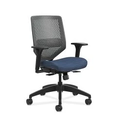 HON Solve ReActiv/Fabric Mid-Back Task Chair, Adjustable Lumbar Support & Arms, Charcoal/Midnight (HONSVR1ACLC90T)