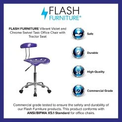 Flash Furniture Chrome Low Back Computer Task Chair With Tractor Seat, Vibrant Violet -Cheap The Flex Chair Store unnamed file 615