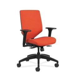HON Solve Upholstered ReActiv/ Fabric Mid-Back Task Chair, Adjustable Arms, Bittersweet (HONSVU1ACLC46T)