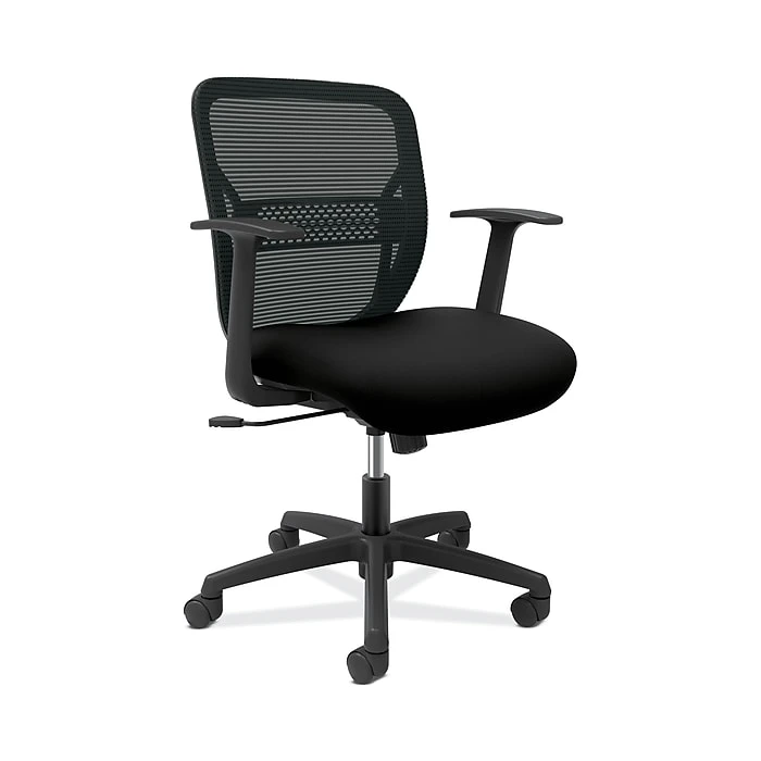 HON Gateway Task Chair, Mid-Back, Swivel-Tilt, Fixed Arms, Black Fabric And Mesh (HONGVFMZ1ACCF1G) 3 HON Gateway Task Chair, Mid-Back, Swivel-Tilt, Fixed Arms, Black Fabric And Mesh (HONGVFMZ1ACCF1G)