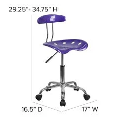 Flash Furniture Chrome Low Back Computer Task Chair With Tractor Seat, Vibrant Violet -Cheap The Flex Chair Store unnamed file 617