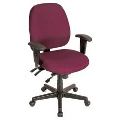 Raynor Eurotech Fabric 4 X 4 Multi-function Task Chair, Burgundy