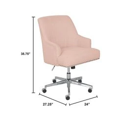 Serta Style Leighton Fabric Swivel Home Office Chair, Blush Pink (47925C) -Cheap The Flex Chair Store unnamed file 664