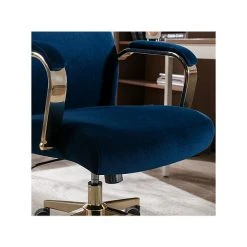 Thomasville Furniture Joelle Ergonomic Fabric/Metal Desk Chair, Blue/Gold (60068) -Cheap The Flex Chair Store unnamed file 672