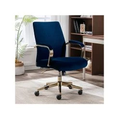 Thomasville Furniture Joelle Ergonomic Fabric/Metal Desk Chair, Blue/Gold (60068) -Cheap The Flex Chair Store unnamed file 675