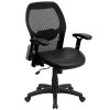 Flash Furniture Mid Back Super Mesh Office Chair With Black Italian Leather Seat, Black -Cheap The Flex Chair Store unnamed file 707