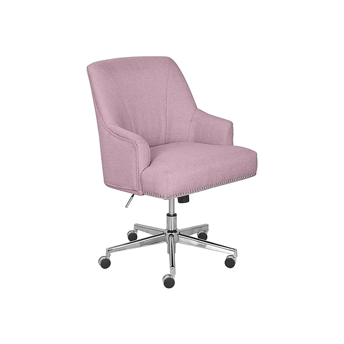 Serta Style Leighton Fabric Swivel Home Office Chair, Lilac (47925D) 4 Serta Style Leighton Fabric Swivel Home Office Chair, Lilac (47925D) - Image 2