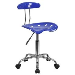 Flash Furniture Polymer Vibrant Computer Task Chairs With Tractor Seat (LF214NTCLBLUE)