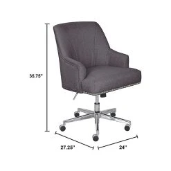Serta Style Leighton Fabric Swivel Home Office Chair, Graphite (47925B) -Cheap The Flex Chair Store unnamed file 862
